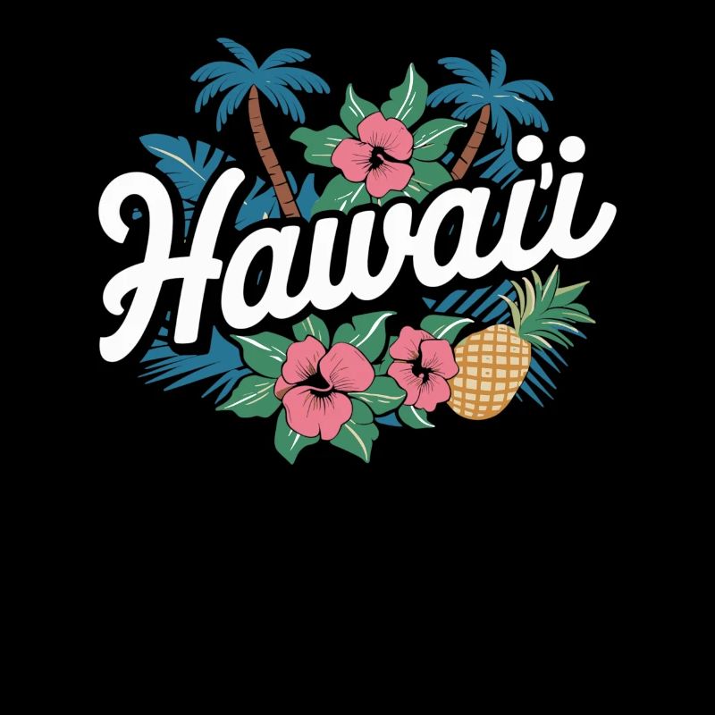 Souvenir Hawaï Fleurs tropicales et ananas