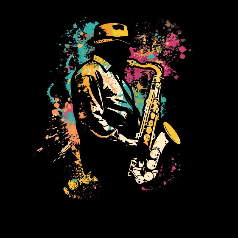 Saxophone player street art