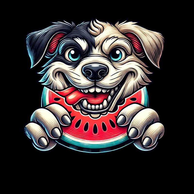 Lustiger Labrador mit Wassermelone Cartoon Sommer