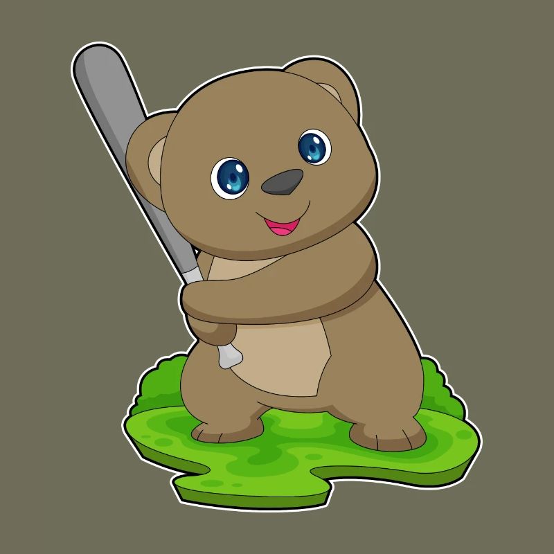 Bear Baseball Baseball Bat