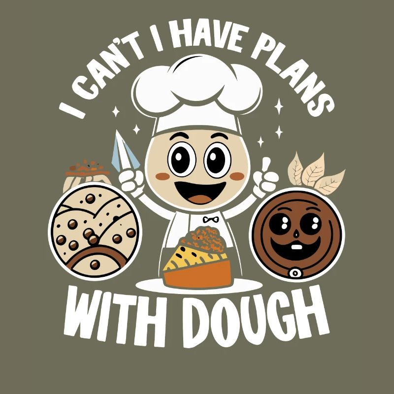 Chef with dough joy