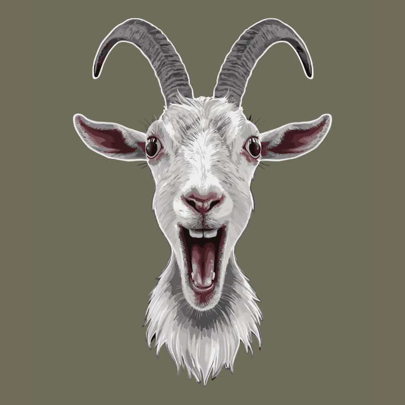 Laughing Goat Face Artwork