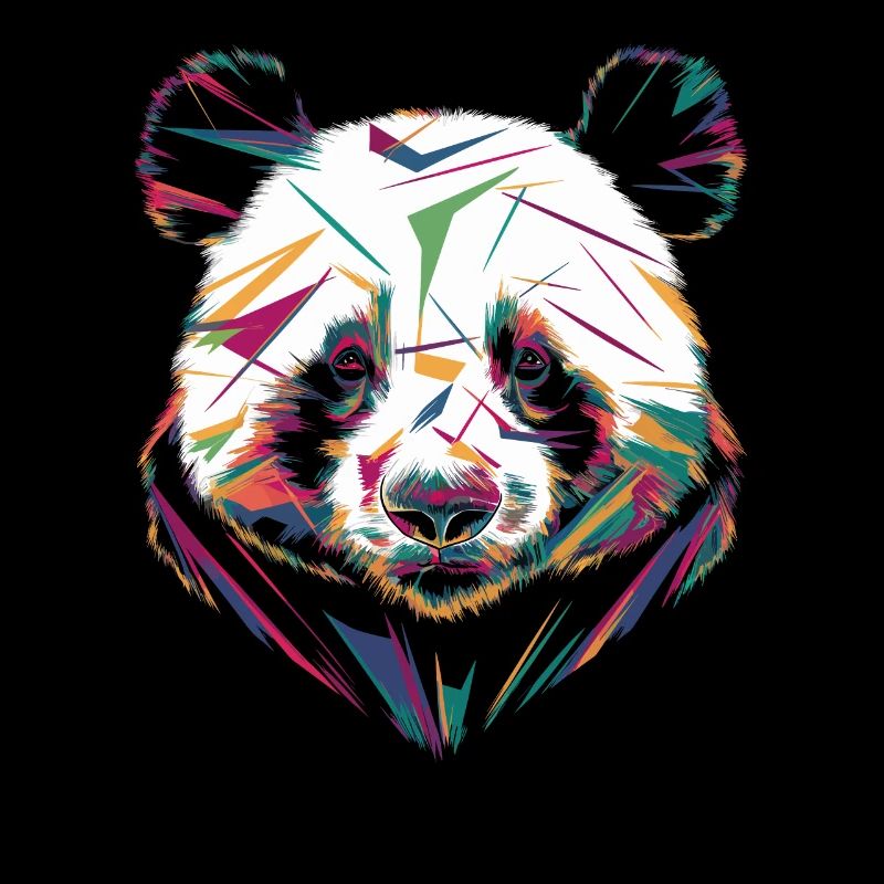 Colorful Panda Head Abstract Art