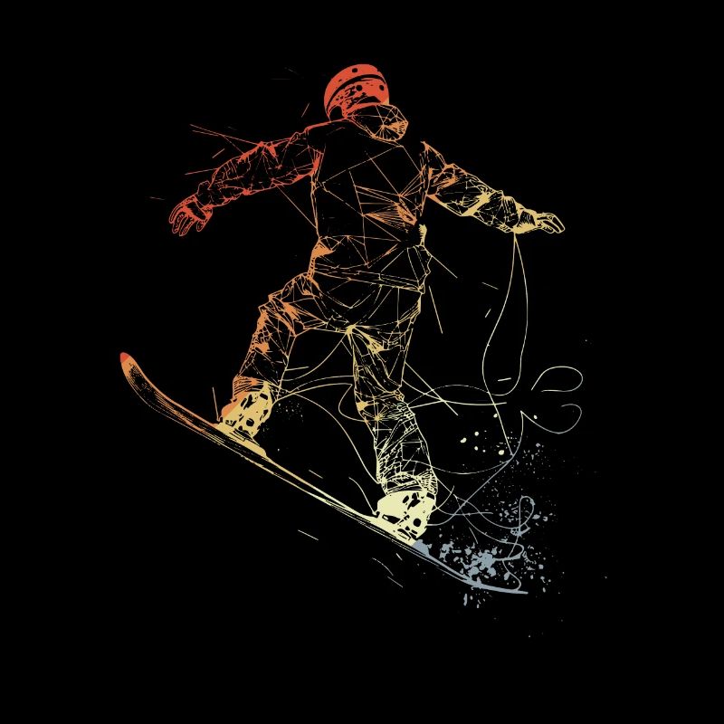 Vintage Snowboarder Zeichnung