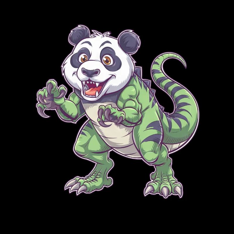 Dino Dinosaur T-Rex Panda Mythical Creature Whimsical