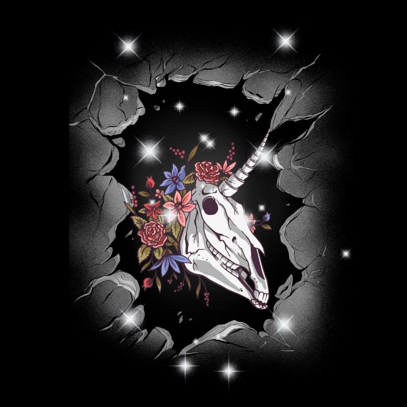 Einhorn Einhörner Halloween Skull