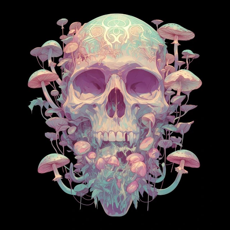 Skull Mushrooms Skull Grunge Cottagecore