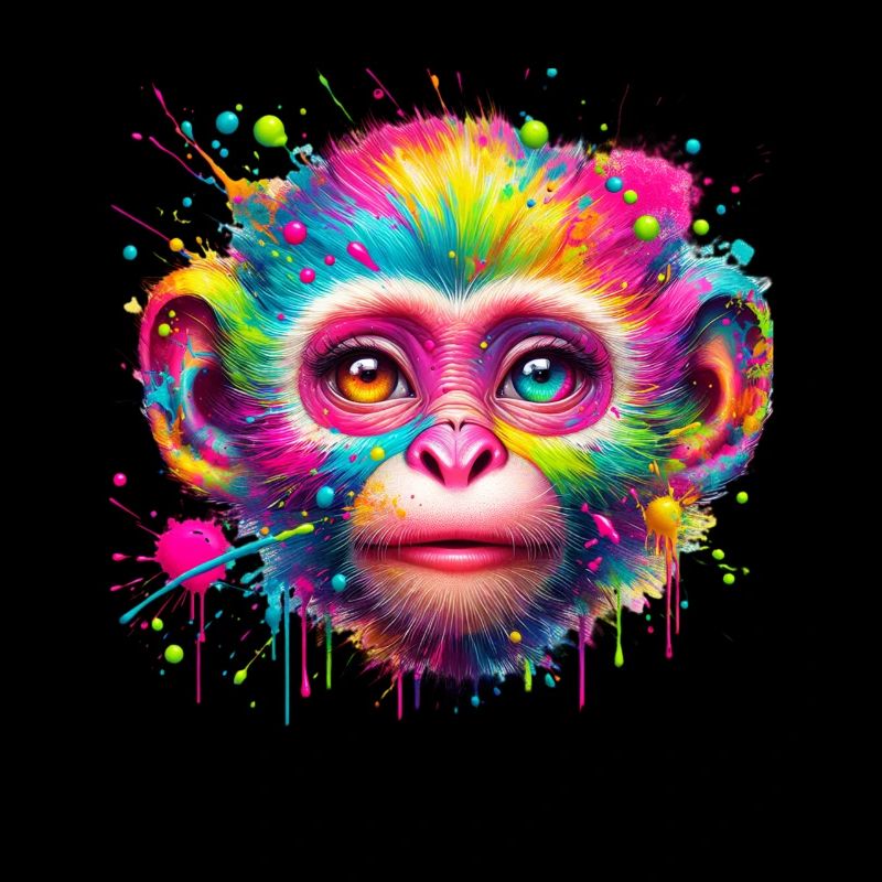 Bunter Affe – Farbenfrohe Pop-Art Explosion
