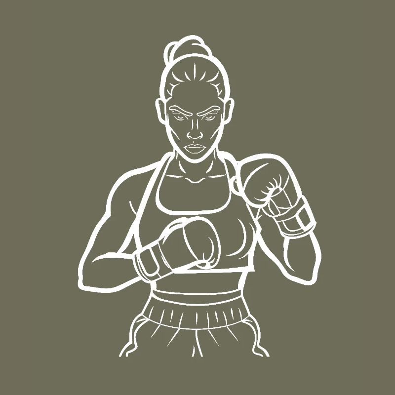 Weiblicher Boxer Line Art