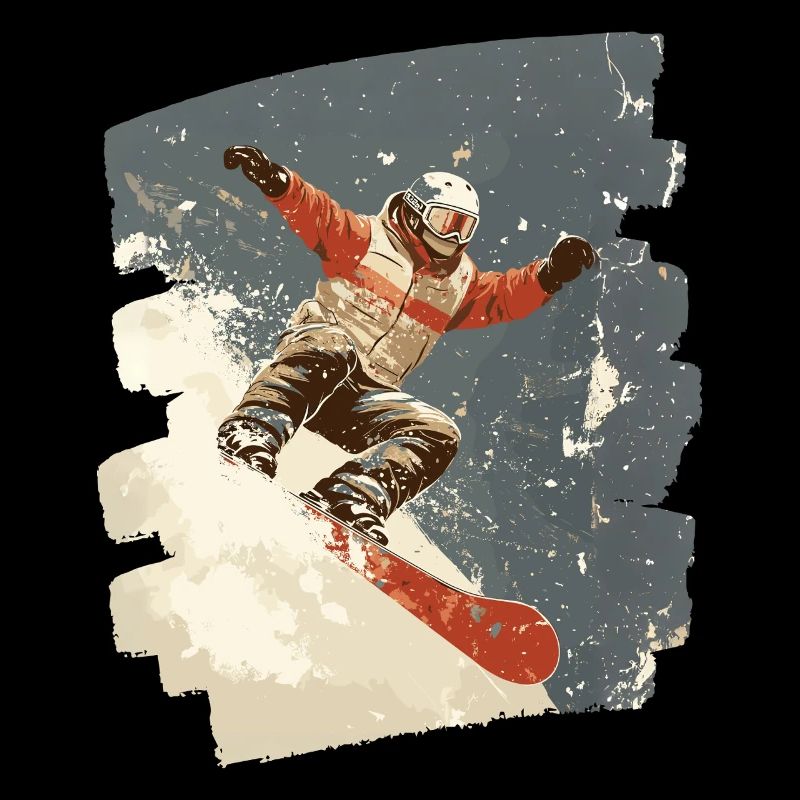 Snowboarder powder snow