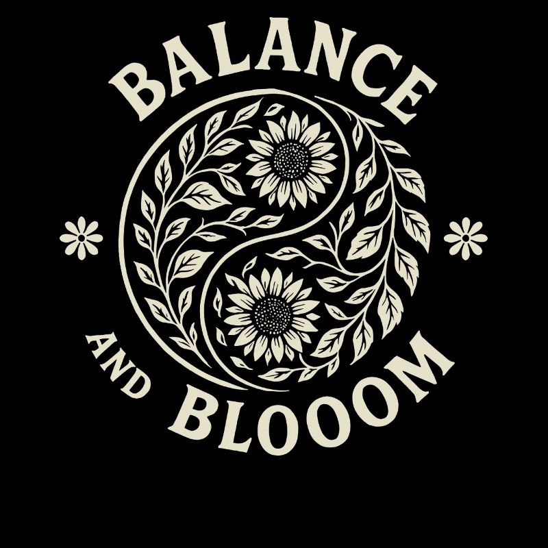 Équilibre et Blooom Floral Yin Yang Art