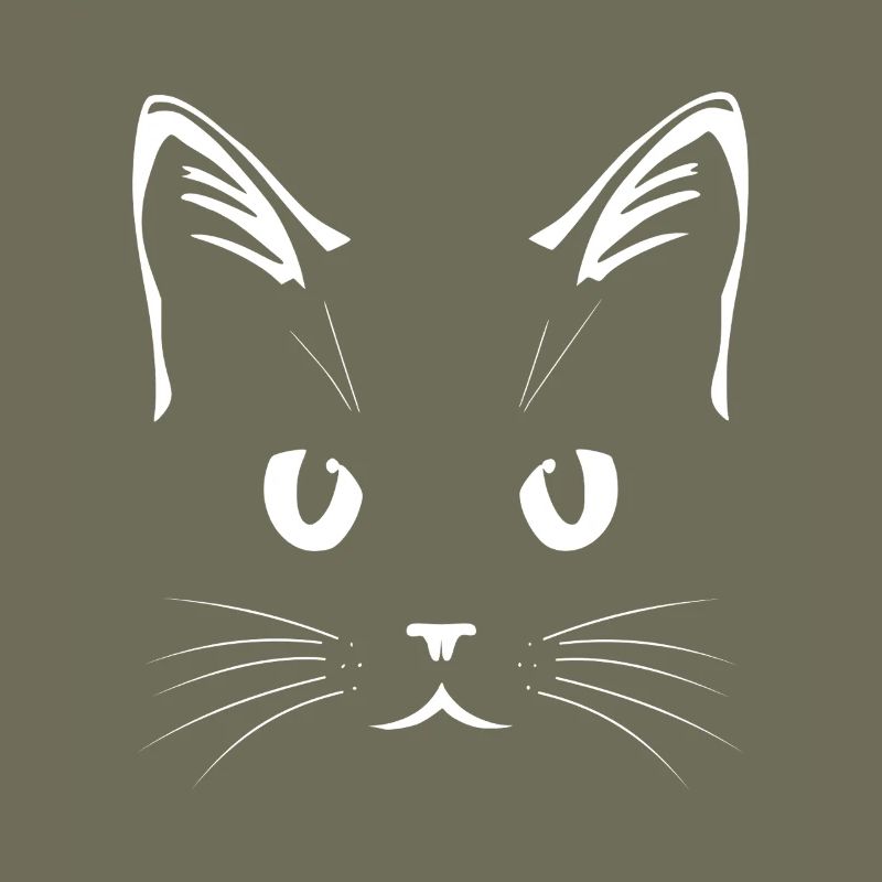Visage de chat blanc – Conception d’art au trait