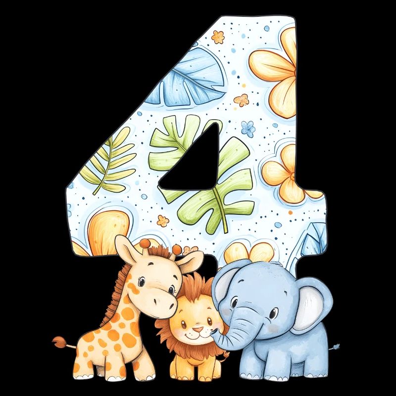 Dschungeltiere Kinder 4 Jahr Geburtstag Geschenk