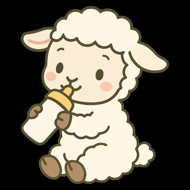 Lämmchen mit Milchflasche - Little Lamb Sip