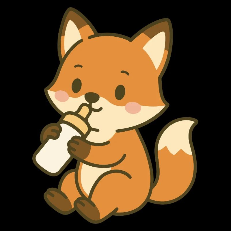 Thirsty baby fox