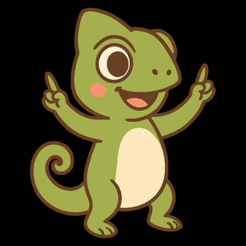 Bébé caméléon heureux