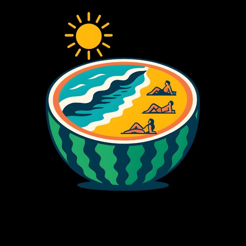 Beach Yoga Sunset Scene, Warermelon Lover