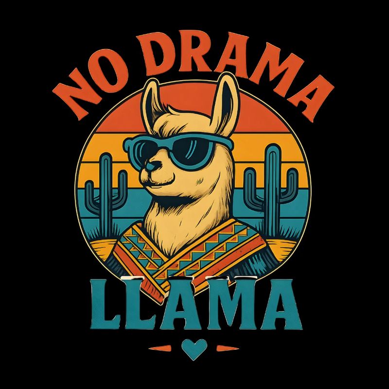 Cool Llama with sunglasses and desert scene