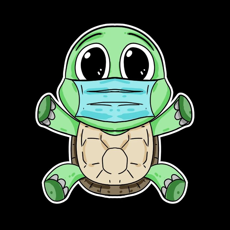 Tortue mignonne avec masque