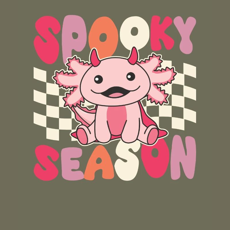 Axolotl Halloween Groovy Devil Saison effrayante