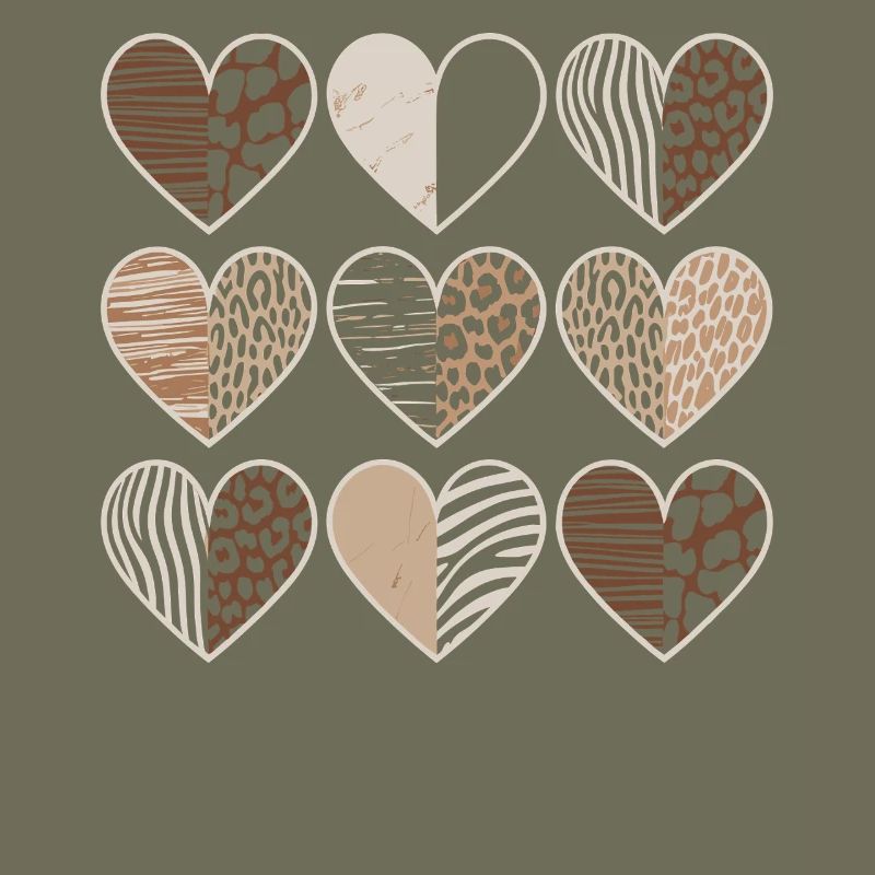 Leopard pattern heart design