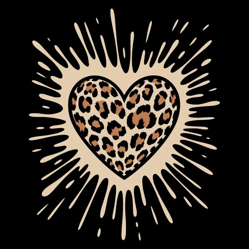 Coeur en imprimé léopard