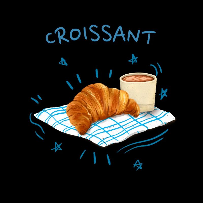 Croissant Blau Dessin Rétro