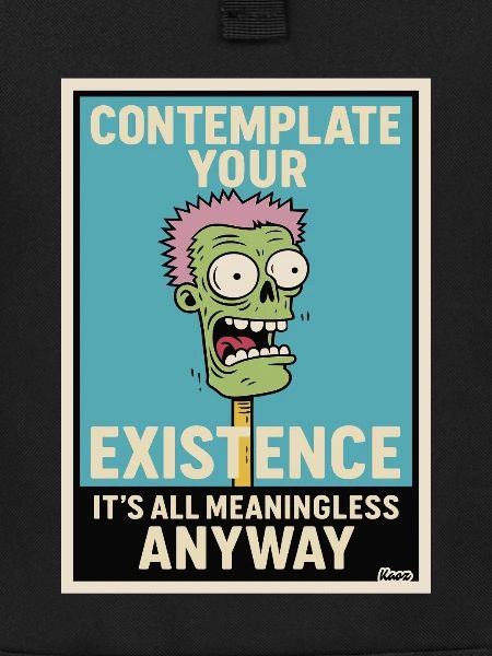 Contemplative Zombie Humour Poster