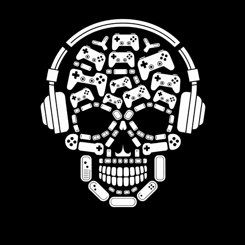 Skeleton Head Video Gaming Halloween Gamer