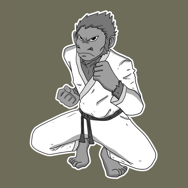 Strong monkey doing karate