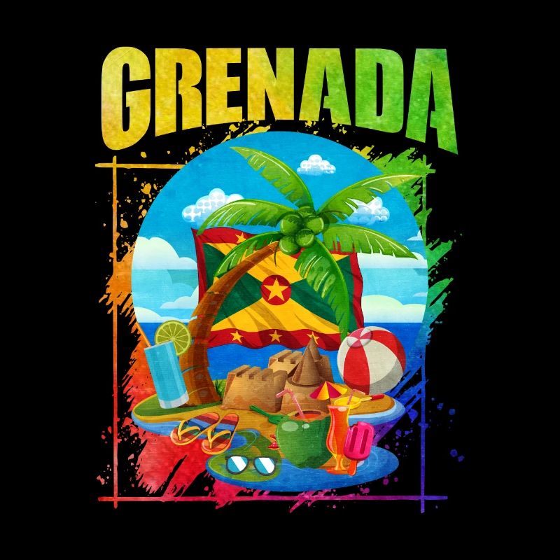 Plage tropicale avec motif Grenade