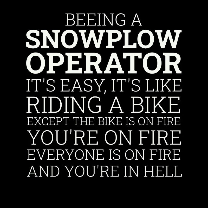 Snowplow Operator Riding A Bike Snow Plow Driver