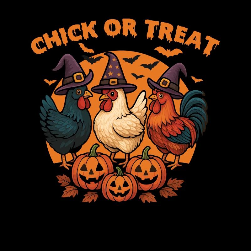 Küken oder Leckerli Gruseliges Halloween-Huhn