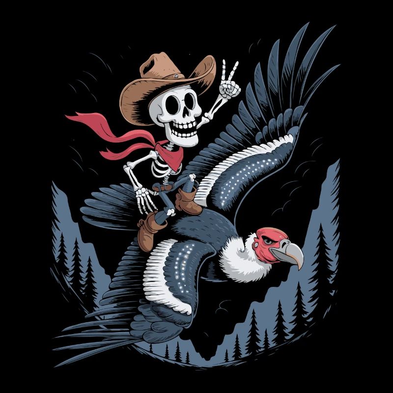 Skeleton rides vulture