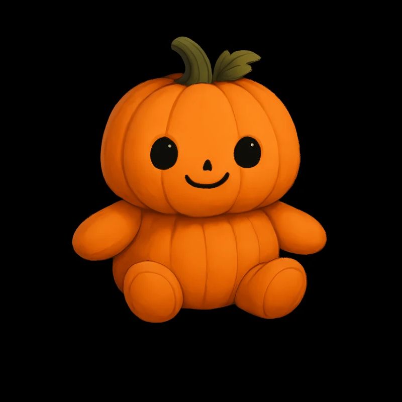 Mignon citrouille ours en peluche visage amical