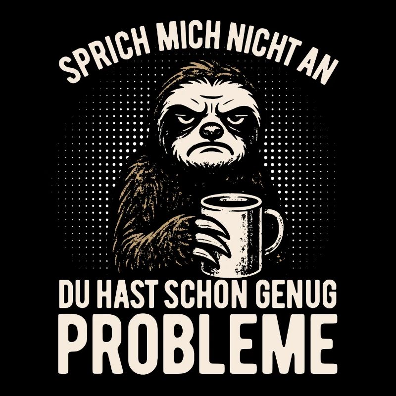  Sprich mich nicht an - Faultier mit Kaffee