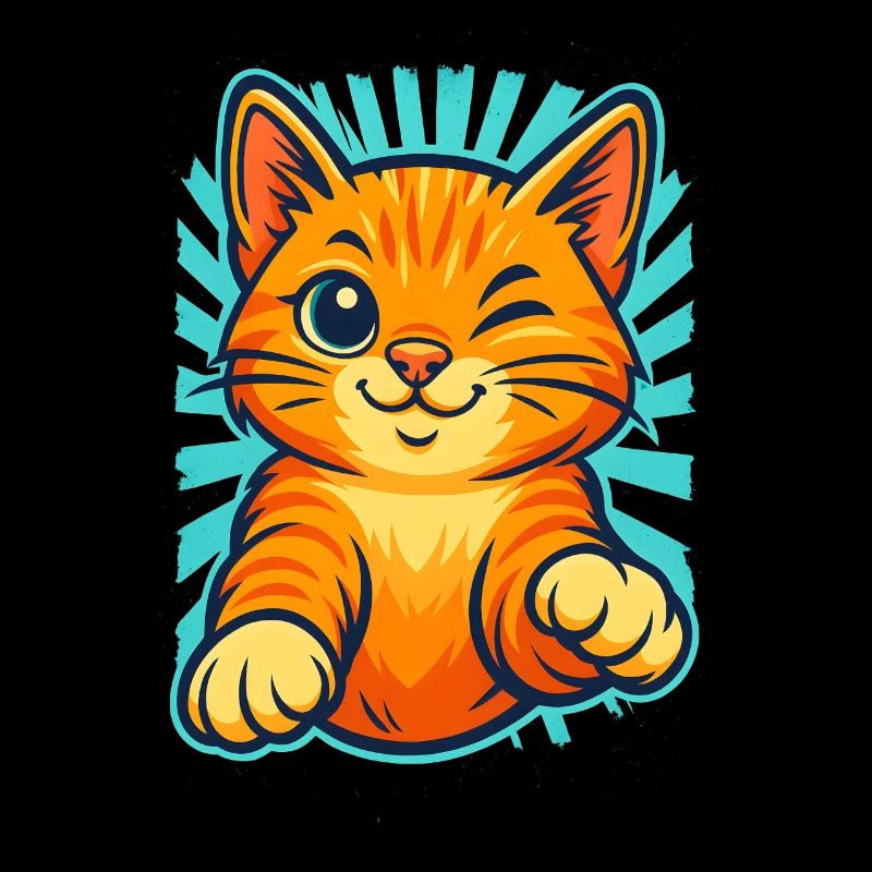 Zwinkerndes orangefarbenes Kätzchen, liebe Katzen