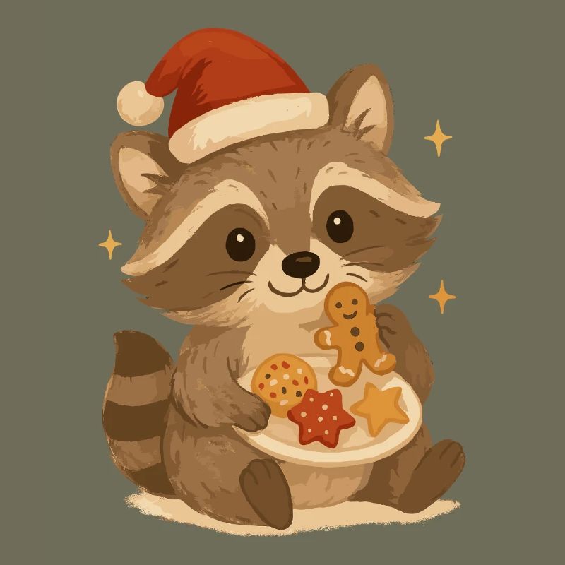 Raton laveur de Noël avec des biscuits