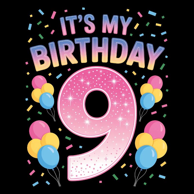 9 Jahre Mädchen It’s My Birthday Kinder Geburtstag