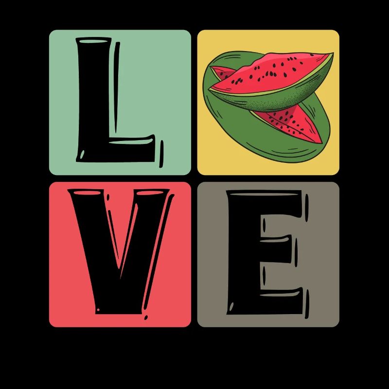 Love Pop Art Watermelon Blocks
