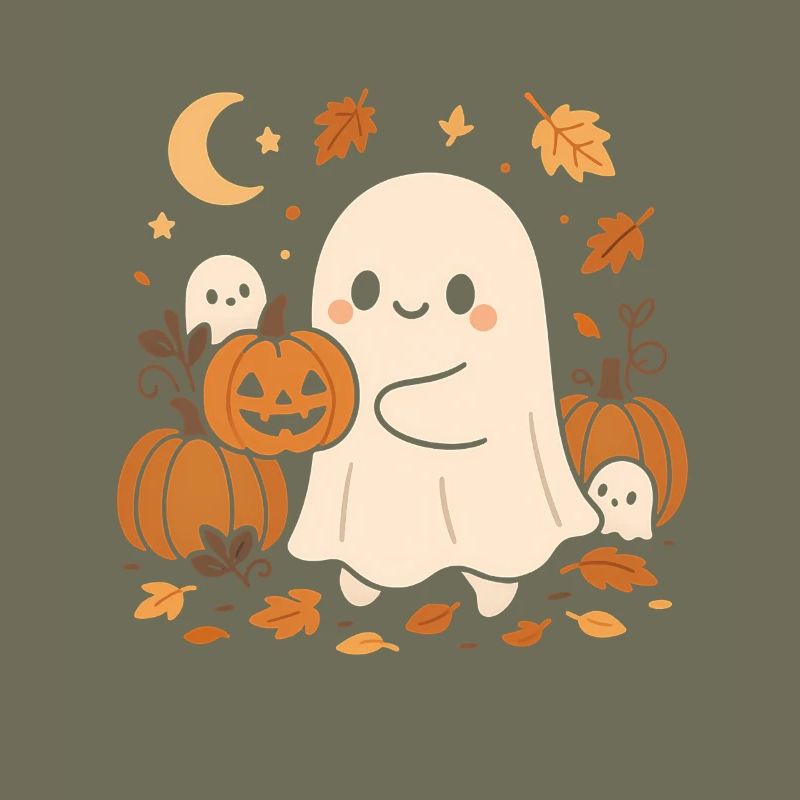 Halloween Ghost with Pumpkins