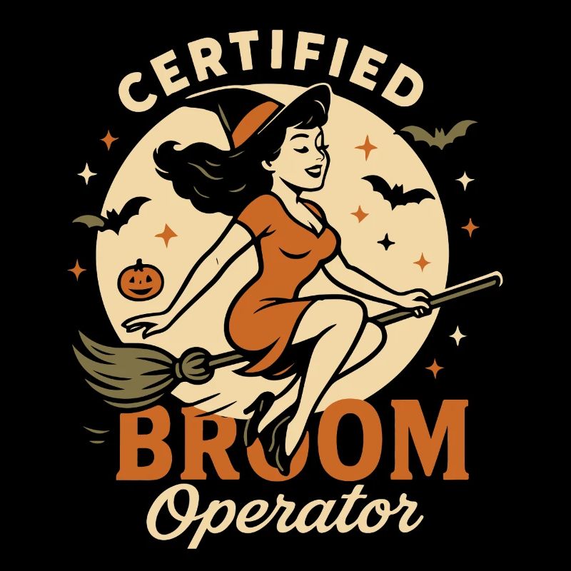 Certified Broom Operator witch Halloween Costume