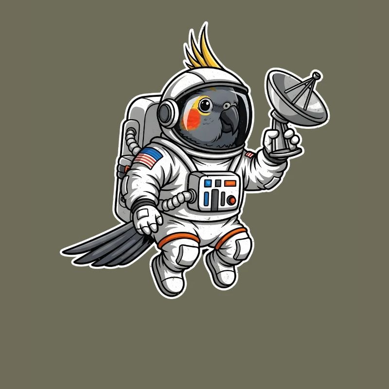 oiseau de l’espace astronaute calopsitte