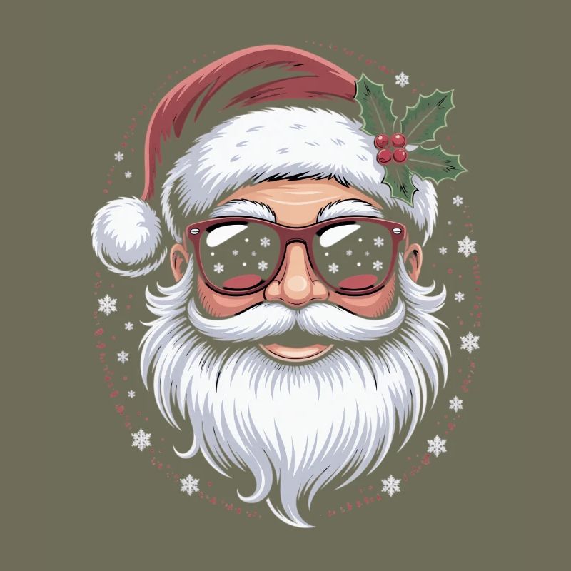 Hipster Santa mit Sonnenbrille