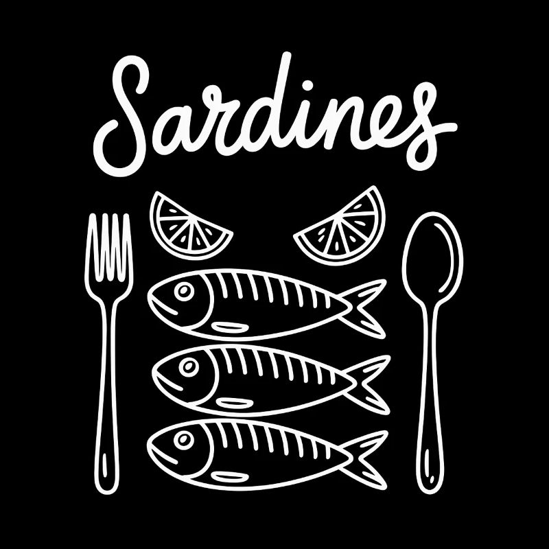 Sardine line with cutlery