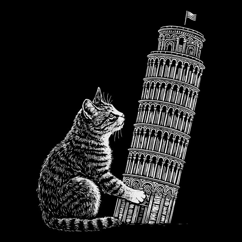 Chat à la Tour de Pise