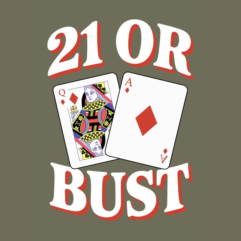 21 Oder Bust Poker Kartendesign