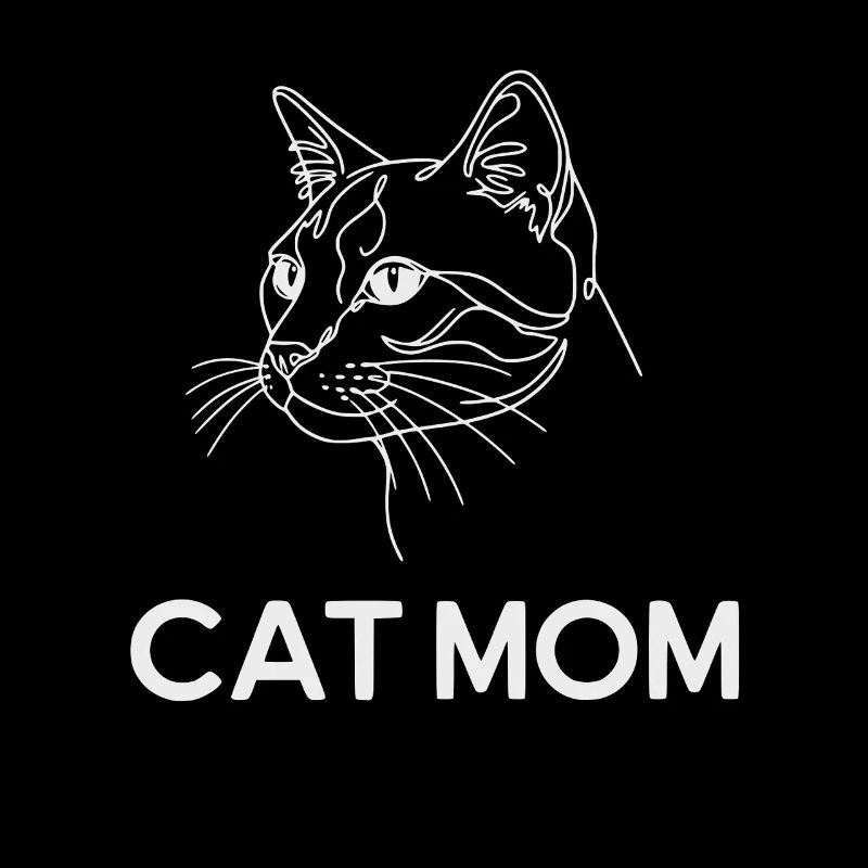 Maman chat – Dessin au trait de chat minimaliste