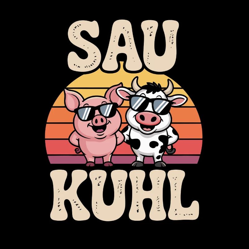 Semer Cool Cochon Et Vache Rétro