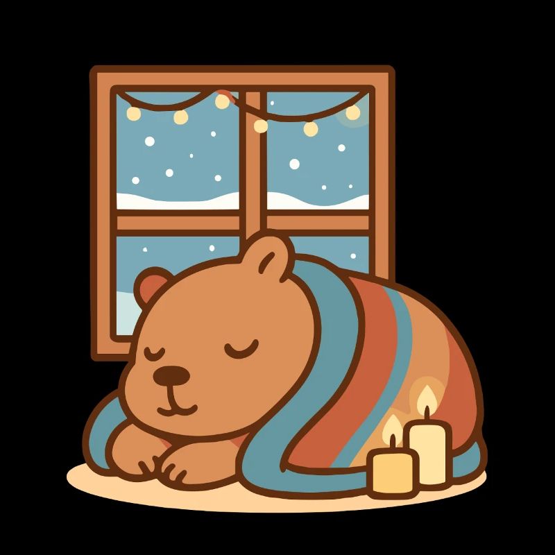 Capybara snuggles up in winter